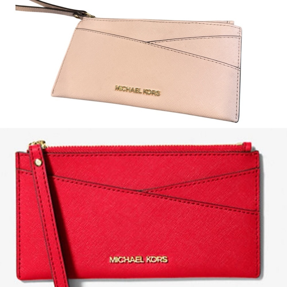 MICHAEL KORS Red Jet Set Medium Saffiano Leather Crossover Wristlet - Picture 8 of 8